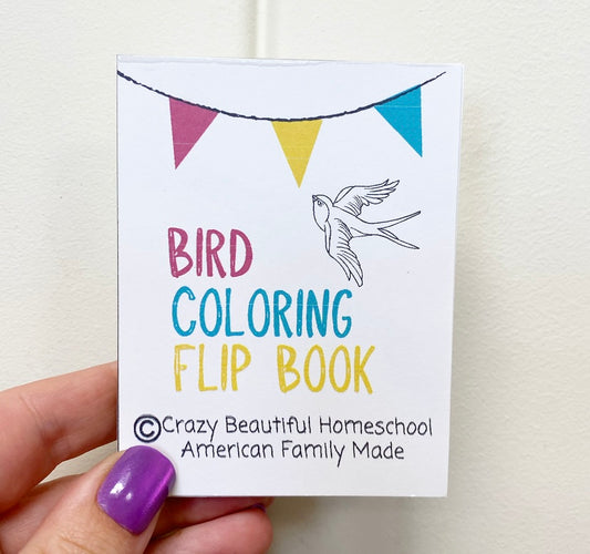 Birds mini coloring flipbook