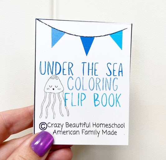 Under the sea mini coloring flipbook